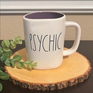 EUC Rae Dunn LL Artisan Collection Kitchen White Halloween “Psychic” Coffee Mug